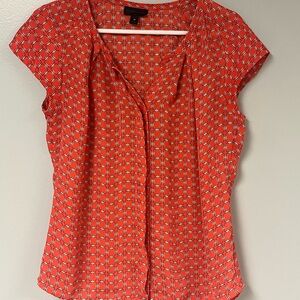 Worthington Red Geometric Print Blouse